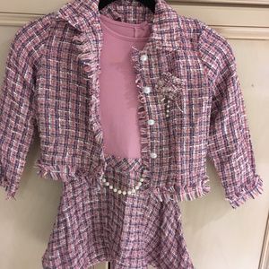 Sofie Rose - Girls Pink 2PC Dress-  Pink & Purple - Size 4 - Gently Used